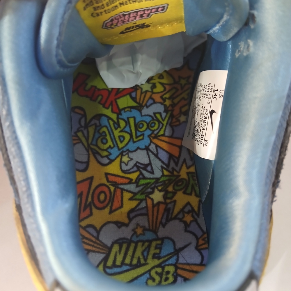 Nike SB Powerpuff Girls Bubbles Blue Dunks Kids Size 13c - Picture 13 of 16